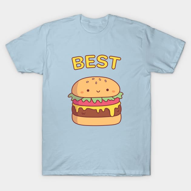 Cute Best Burger Best Friend Pair Doodle T-Shirt by rustydoodle